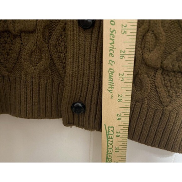 PJ Paul Jones Cardigan Sweater Mens XL Brown Shawl Collar Cable Knit Button Up - Picture 9 of 11